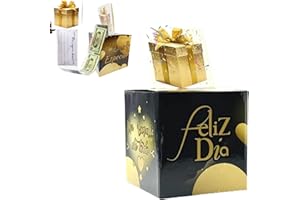 DIDART HANDMADE Caja para Regalar Dinero y Mejores Deseos. Regalar Dinero en Bodas, Ideas Dar Dinero Comunión Caja Sorpresa Dinero. Regalar Dinero cumpleaños. Cofre de Dinero (NEGRO)