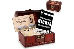 ZJKUBOIS NIX Geschenk, Nichts Geschenk enthalten Holzkiste, Geldverpackung für Alle Die Nichts Wollen, Du Wolltest Doch Nichts Geschenk für Männer und Frauen, Geburtstagsgeschenk für Männer