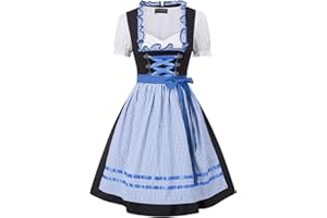 SCARLET DARKNESS Women Dirndl For Oktoberfest Traditional Beer Festival German Bavarian Outfit Fancy Dress