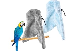 QUACOWW 2 PCS Comfort Corner Fleece Bird Blanket Bird Buddy, Cozy Bird Bed Warmer Parrot House, Parrot Bed for Cage Snuggle Hut for Small and Medium Parrots, Small Conures, Cockatiel Pigeon Lovebirds