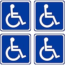 2 Adesivi Disabili/Invalidi In Vinile - Per Auto, Vetri, Scooter - Nero - Resistente Agli Agent - Foto 6