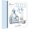 New Baby Boy Card for Congratulations on Newborn - Born in 2025 - Design for Proud New Parents, Blue Nursery, Born in 2025