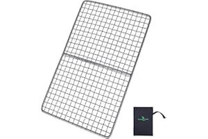 iBasingo Parrilla de Titanio Placa de Barbacoa de Carbón Ultraligero Rejilla Portátil para Hornear Utensilios de Cocina para Acampar al Aire Libre Ti15108I