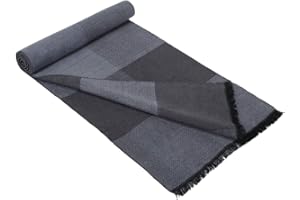 Prettystern Ciepły jedwabny szalik męski polarowy elegancki szalik zimowy męski