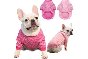 ABRRLO 2 Pack Dog Jumper Fleece Warm Pet Dog Cat Sweater Pullover Soft Thickening Knitwear Puppy Kitten Sweatshirts Knitted Jacket Coat for Small Medium Dogs Hoodies Apparel (XS, Pink+Rose red)