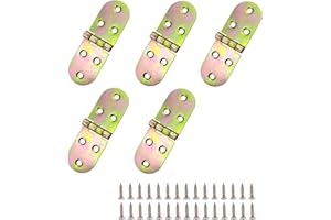QOPAHI Folding Piano Hinge, Folding Butt Hinges Heavy Duty 270 Degrees Flip Top Hinges for Wood Box Cabinet Cupboard Table 5Pcs(Color Zinc)