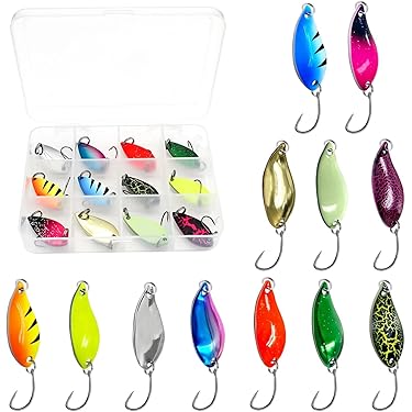 SHENGYIG Truite Spoon, 12pcs Spinner Truite Coloré Cuillère Leurre De