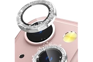 CloudValley Kameraschutz Kompatibel mit iPhone 13/ iPhone 13 Mini Kamera Glass, Camera Protector HD Klar Aluminiumlegierung Kamera Schutzfolie Linse, Blasenfrei Gehärtetes Glas - Glitzer