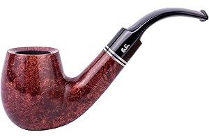 DR WATSON Wooden Tobacco Pipe - Holmes Series, Handcrafted from Briar Root, Fits 9mm Filter (Mahogany)