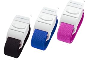 Set di 3 diversi colori laccio emostatico prelievo arterioso da Rolseley (NERO/BLU/PORPORA)