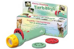 moses. Mały pokaz slajdów, latarka z projektorem dla dzieci, 24 motywy obrazkowe z najsłodszymi zwierzętami, na podróż odkrywczą w domu