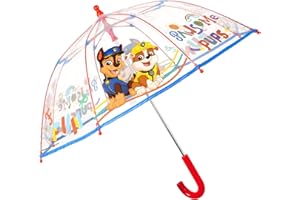Dziecięcy Parasol Paw Patrol Przezroczysty Manualny System Otwierania - Wiatroodporny Długi Parasol Chłopców w Wieku 4 5 6 Lat - Lekki z Motywem Chase Marshall - Średnica 69 cm - Perletti
