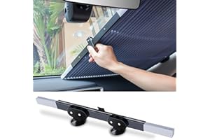 OLURGA12 Pare-Soleil Voiture Pare-Brise Avant, Pare Brise de Voiture Automatique Rétractable, Visière de Protection Solaire avec Protection à Ventouse, Rideau avec Protection UV