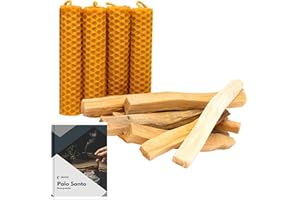 DECEVI Palo Santo Sagrado XL Incienso Premium - para Quemar - Origen Perú - 100% Natural y sostenible - Regulado por el Gobierno de Perú - Corte Artesanal (50 Gramos Aprox) (8 Palo Santo + 4 Velas de Miel)