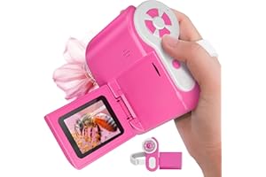 USCAMEL Microscope Enfant Portable Numérique: 1000X Écran 2.0" Rechargeable DV Microscope - 6 Lames Éducatives 5-12 Ans Maison Jardin École - Cadeaux Filles(Pink)