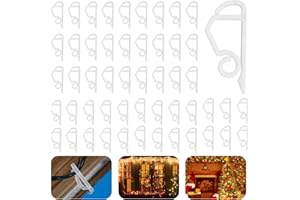 Huahuanghui 120 Pcs Ganchos para canalones,Ganchos Plástico para Canalones,Mini Ganchos para canalones,Ganchos para Colgar para Navidad,Exteriores Cadena de Luces,Guirnalda Luces