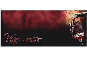 ARTland Spritzschutz Küchenrückwand aus Alu für Küche Herd Spüle 120x50 cm (BxH) mit Motiv Spruch Getränke Wein Rotwein Italien Kunst Bordeau
