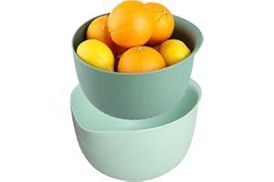 BLUE GINKGO - Passoire à riz et passoire de cuisine - Filtrer le riz, le quinoa et les petits grains - Faire tremper, laver et égoutter les légumes et les fruits Vert 10,25 x 8,6 x 5,5