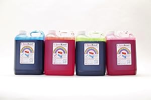 Classikool Set of 4 x 2.5 Litre (2500ml) Slushie Syrup for Slush Machines: Red Strawberry, Blue Raspberry, Pink Bubblegum, Green Apple