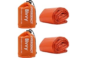 RLXMARTD 2 Stück Notfall Schlafsack,Survival Biwaksack,Rettungsdecken,Überleben Schlafsack, Notfalldecken,Survival Ausrüstung für Camping und Outdoor-Wandern