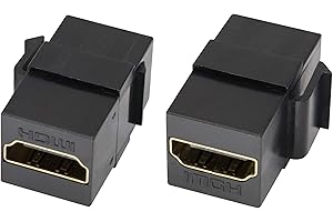 AAOTOKK HDMI Keystone Modul Koppler,Vergoldeter HDMI Weiblich auf Weiblich Einsatz Kupplung Adapter, für 3D 4K HDMI Kabel Kupplungsadapter & Wandplatte Steckdose Panel.(Schwarz/2 Stücke)