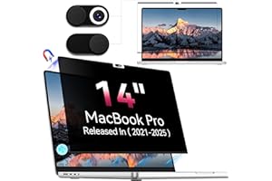 Yklssm Magnétique Filtre de Confidentialité pour MacBook Pro 14 Pouces (2021-2024, M1, M2, M3, M4,Pro/Max), Amovible Anti Espion/Bleu-Lumière Protection Ecran Film Confidentialité pour Mac Pro 14.2