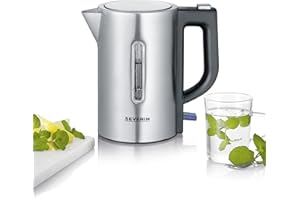 Severin WK 3647 - Set di bollitori da viaggio con 2 tazze in plastica e 2 cucchiai in acciaio INOX spazzolato e nero, 3647