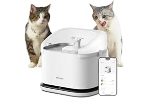 PETLIBRO Fontaine a Eau Chat RFID Reconnaissance d'animaux, 3L Dockstream Fontaine à Eau pour Chat de APP, Surveillance de l'hydratation de 5 Animaux, avec Étiquette de Collier, Wi-FI 2,4 GHz