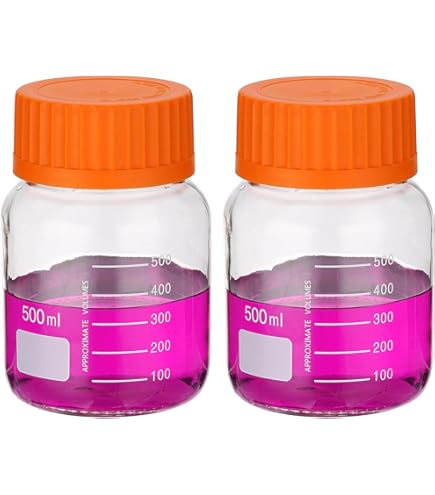 6 Pack Graduated Round Reagent Bottle Set, Wide Mouth Borosilicate - View #5