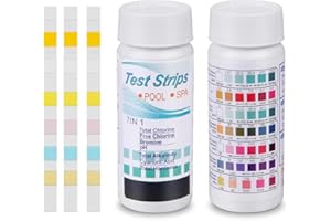 FANXIYA 150 Pcs 7-In-1 Bandelette Piscine, Testeur PH Piscine pour Dureté de l'Eau, Testeur Brome et Chlore, Papier PH pour Eau Potable, Kit Analyse Eau pour Spa & Aquarium