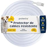 PROTECTO Pack of 2 Pet Cable Protector Sleeves &ndash; 7.05 ft/&Oslash; 5 mm &ndash; Ultra Resistant, Transparent, Flexible, Odorless, Anti-Bite