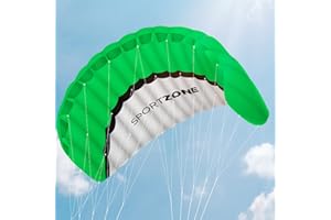 Kwasyo Force 2.5m de Doble Línea de Cometas Parafoil Stunt con la Manija 30 m de Cuerda, Cometa de Deporte de Playa, Jardín al Aire Libre Juegos de Jardín Diversión
