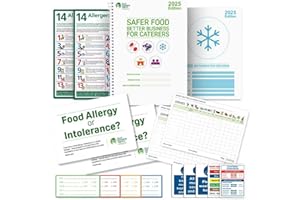 COOKGUARD Safer Food Better Business 2025 Pack - SFBB Compliance Kit with Handbook, Temperature Records, Allergen Posters, Food Labels & 5pcs Kitchen Safety Signs - Food Hygiene Management for Caterers HACCP