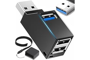 ‎RETOO Retoo 3-Port USB Hub Stacja Dokująca - 2 USB 3.0 i 1 USB 2.0 Adapter Rozgałęźnika Do Transmisji Danych, Komputera PC, Klawiatury, Drukarki, Aparatu