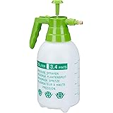 Relaxdays, weiß/grün Drucksprüher, 1,5 Liter, einstellbare Messingdüse, Garten, Bewässerung, Schädlingsbekämpfung, PE
