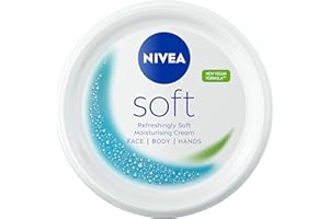 NIVEA Soft Moisturising Cream (500ml), 48H Face Moisturiser for Face, Body and Hands with Vitamin E and Jojoba Oil, Hand Lotion Moisturises Deeply, Vegan Formula Day Cream