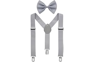 Miobo Tirantes unisex con pajarita para niños: elegantes y prácticos, con tres clips