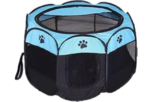 Aoweika Portable Pet Playpen, Puppy Dog Cat Playpen with 8-Panel Kennel, Indoor/outdoor Pet Tent Fence for Pet Kennel Cage, Rabbit Guinea Pig Playpen and Hamster Cage