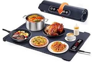 ‎AUTOPKIO AUTOPkio Warmhalteplatte Elektrisch, Speisenwärmer Wärmeplatte für Speisen Buffetwärmer 5 Temperatur & 4 Timer Automatisch, Kindersicherung für Buffets Server Party Auftauen