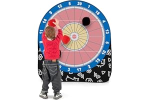 GYMAX Pallone Gigante da Freccette, Grande Bersaglio per Freccette Pieghevole con 4 Palloni, Borsa da Trasporto, Tabellone dei Punti Chiaro, Set di Gioco per Raduni, Picnic, Feste