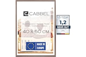 CABBEL Cornice 40x50 cm, Rovere scuro, Robusta Cornice in Legno MDF, Vetro Plexi infrangibile, da Appendere, Ideale