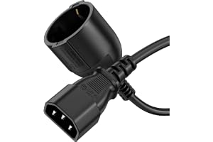 sonero UPS-kabeladapter, C14 till CEE7-strömkabel, 3-stifts 3,00 m, robust för strömförsörjning, dator, arbetsstation, säkerh