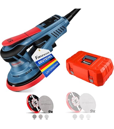 HAZET Random Orbit Sander 9033-2 - Professional Pneumatic Sander With Dust Extraction