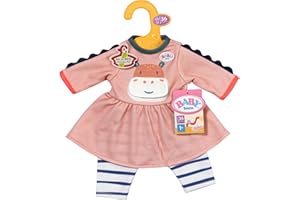 BABY born Sukienka z motywem dżungli, długie rękawy i legginsy w paski dla lalek 36 cm, 838129 Zapf Creation