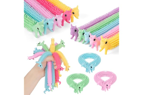 Ainiv 10Pièces Jouet en Corde Extensible, Couleur Jouets sensoriel Anti Stress,Fidget Toys pour Enfants et ADD, TDAH, TOC ou Autisme(Licorne)