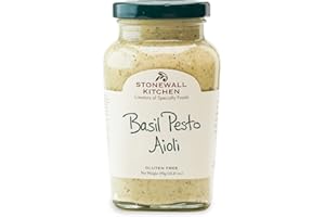 ‎STONEWALL KITCHEN Stonewall Kitchen Basil Pesto Aioli, 291g Glas – Aromatische Basilikum-Aioli mit Walnüssen und Pinienkernen, Feinkost-Dip, Glutenfrei