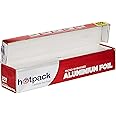 Hotpack Disposable Heavy Duty Embossed Aluminium Foil Silver 30cm width x 200 Sqft for food wrap, 1 Roll