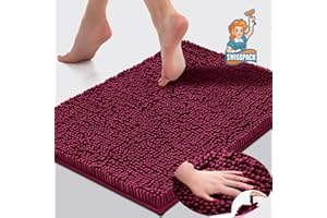 SWISSPACK 60X40/80x50 CMS Microfiber Bath Mat for Bathroom, Non-Slip Super Absorbent Machine Washable Extra Soft Thick Floor Foot Rugs (WINE BOBBLE, 80X50CM)