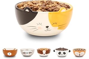 Winkee - Kätzchen Müslischale Lucy I Süße kleine Schüssel aus Keramik mit Katzen-Öhrchen I Katzen Geschenk aus Steingut