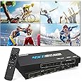 NIERBO HDMI Quad Multi-Viewer 4 in 1 Out HDMI Switcher 1080P HDMI with VGA Port for PC/STB/DVD